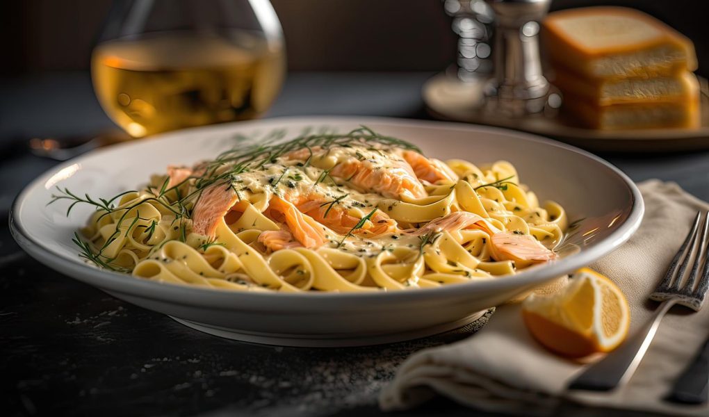 Pasta con salmone affumicato