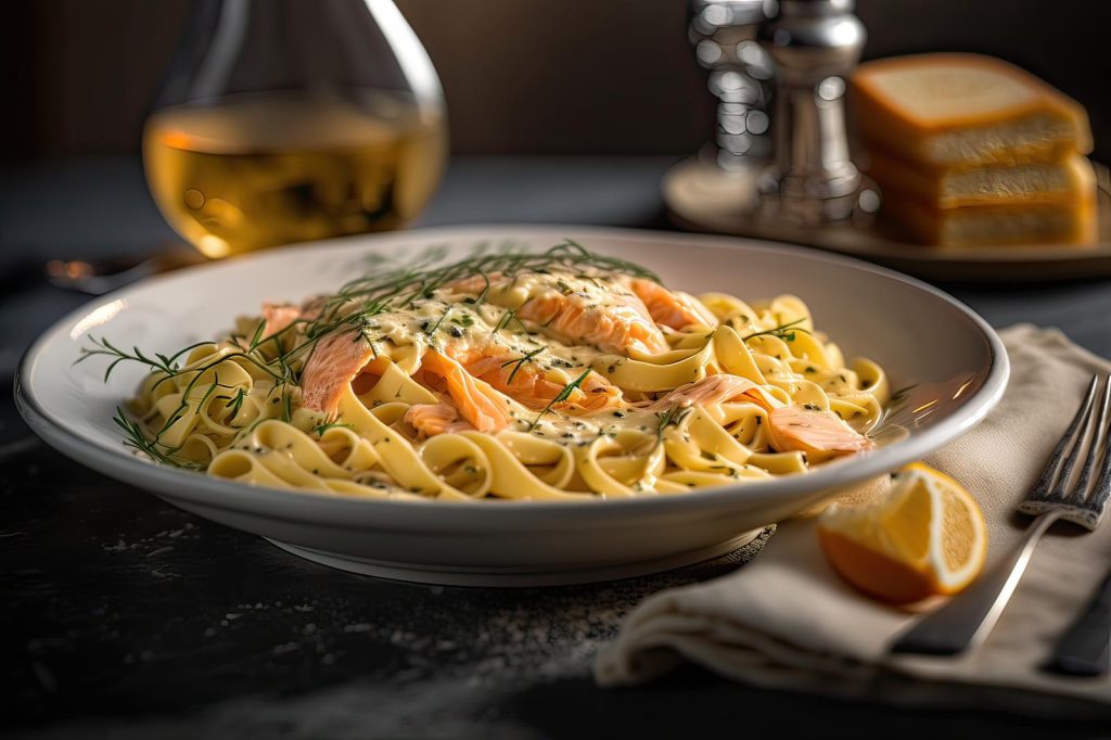 Pasta con salmone affumicato