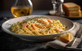 Pasta con salmone affumicato