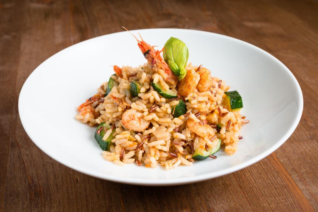 Risotto gamberetti e zucchine