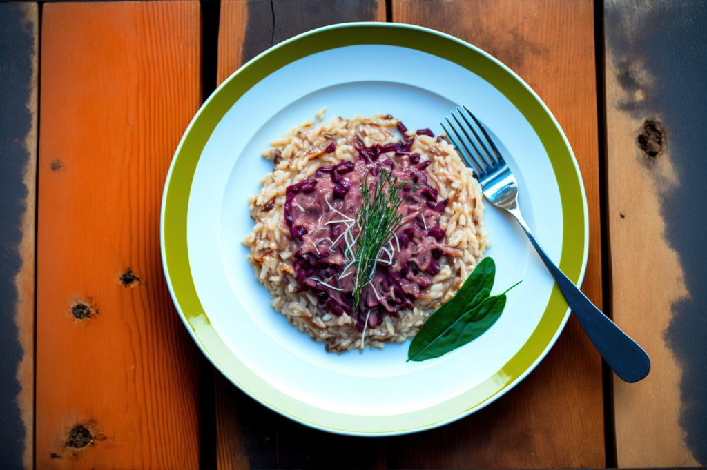 Risotto radicchio e speck