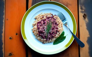 Risotto radicchio e speck
