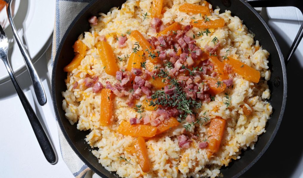 Risotto zucca e pancetta