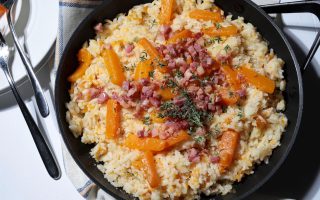 Risotto zucca e pancetta