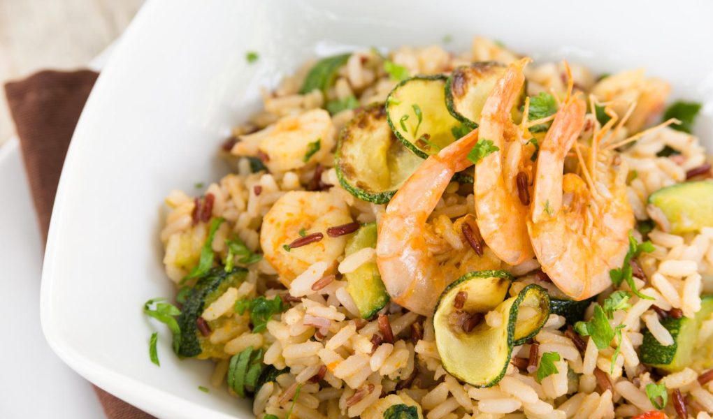 Risotto zucchine e gamberetti