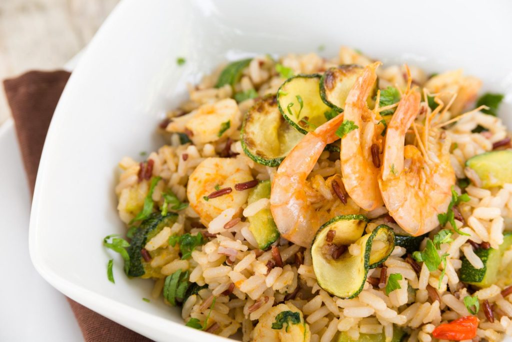 Risotto zucchine e gamberetti